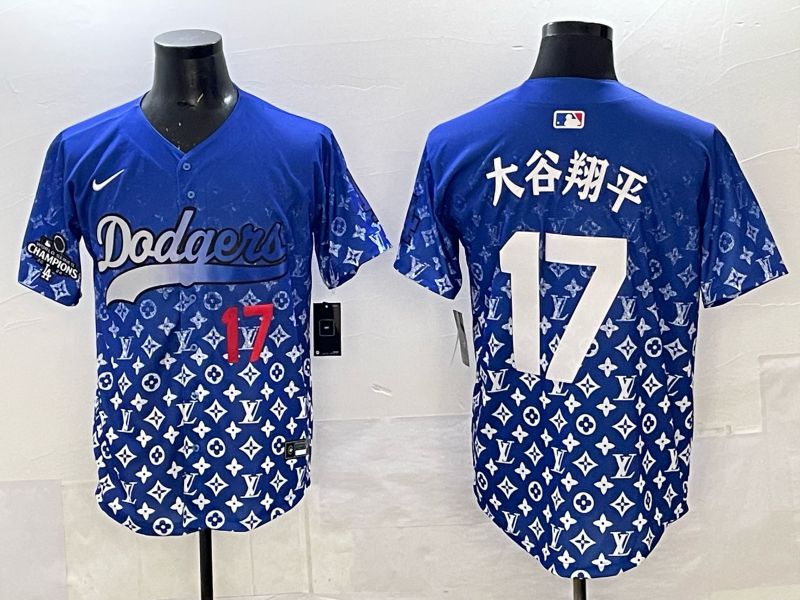 Men Los Angeles Dodgers #17 Ohtani Blue Nike 2025 MLB jersey 03->oakland raiders->NFL Jersey